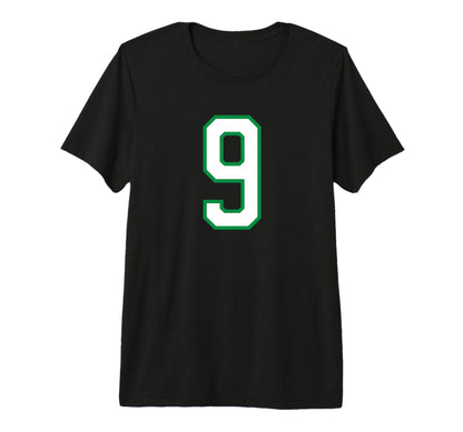 White Green Sport Team Number 9 Tri T-Shirt - Novelty Apparel Men Women - T-Shirt, Sweatshirt, Hoodie