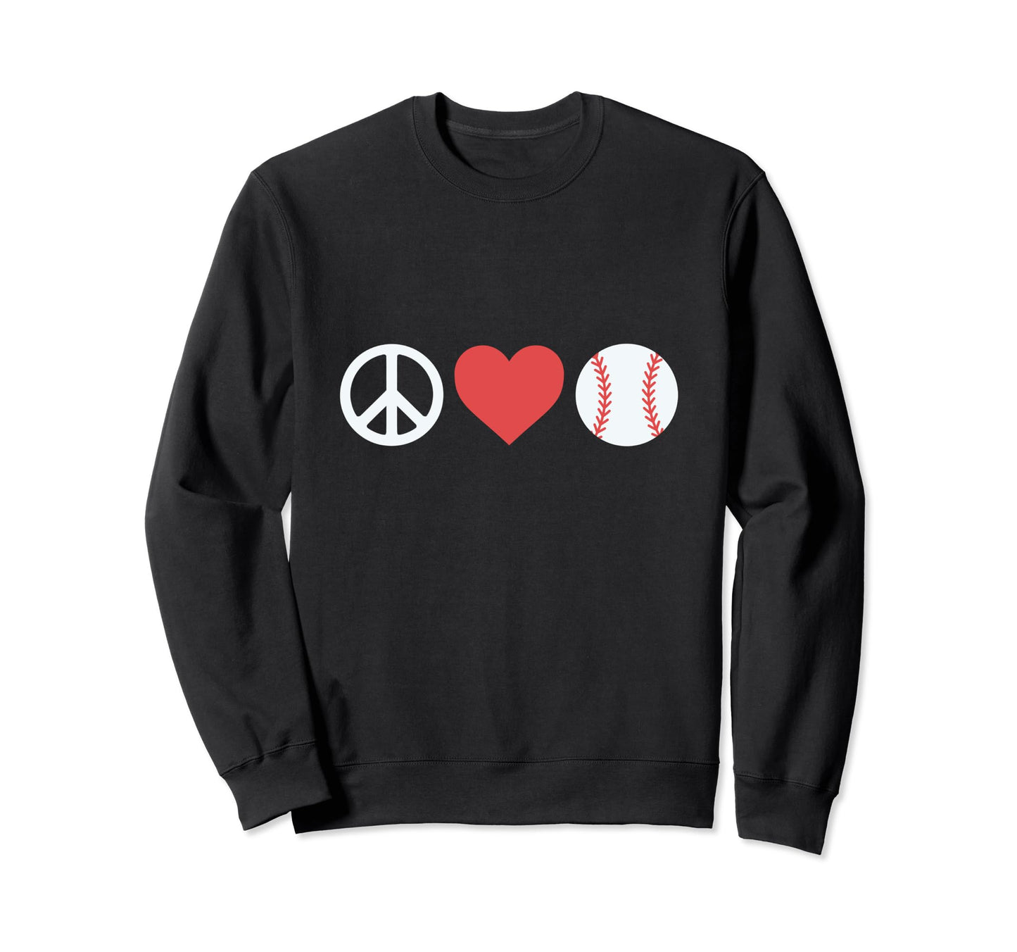 Peace Love Baseball Sweatshirt - Streetwear Style Men Women - T-Shirt, Sweatshirt, Hoodie