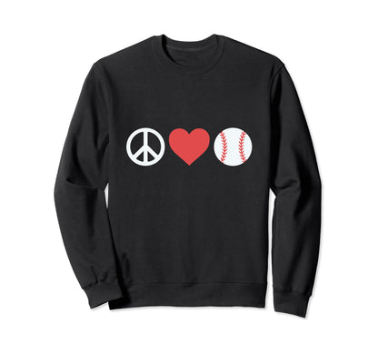 Peace Love Baseball Sweatshirt - Streetwear Style Men Women - T-Shirt, Sweatshirt, Hoodie