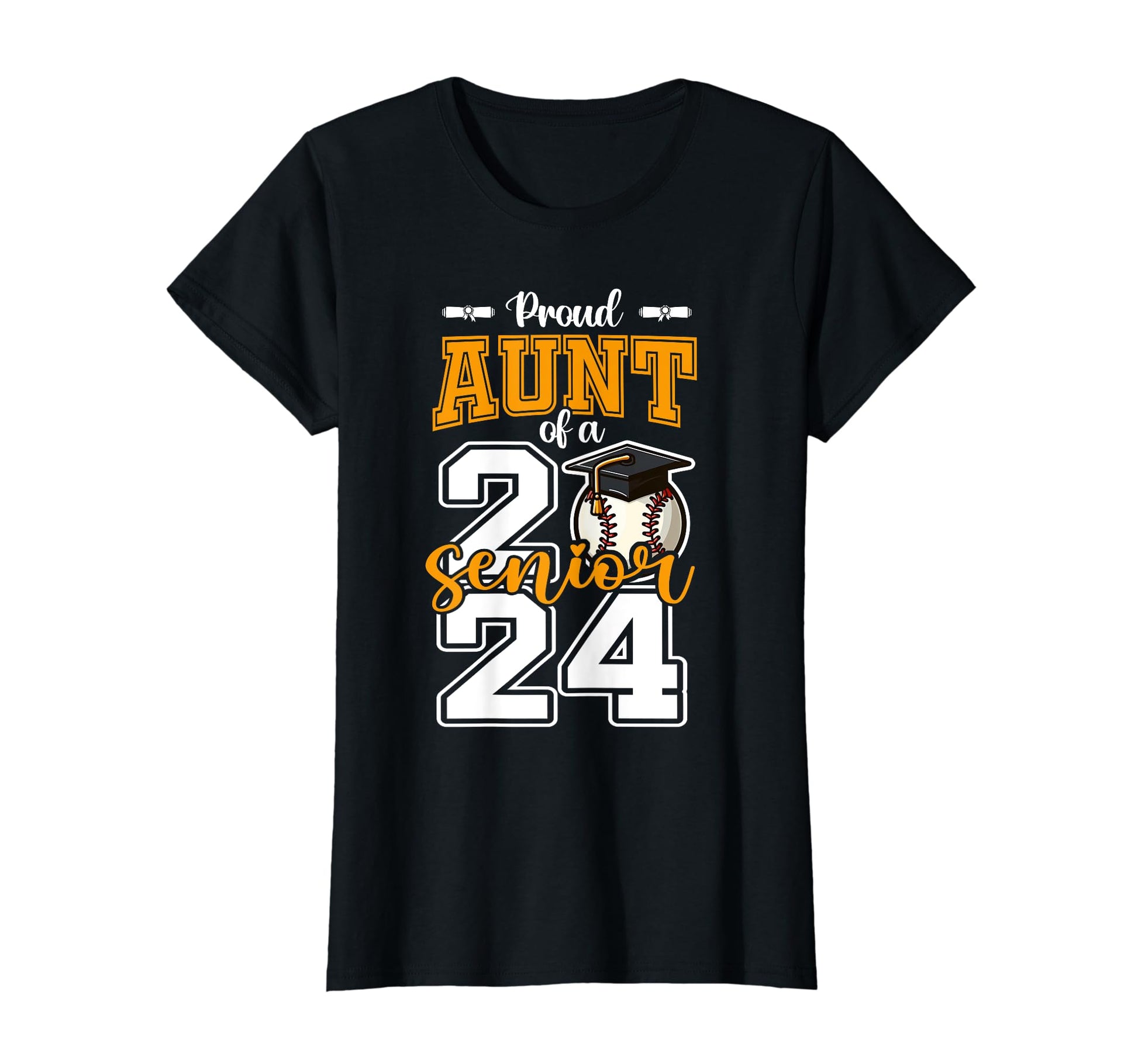 Proud Aunt 2024 Baseball Senior T-Shirt - Unique Graphic for Adults - T-Shirt, Sweatshirt, Hoodie