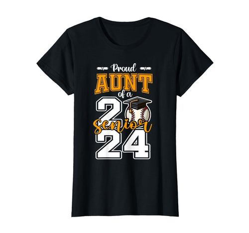 Proud Aunt 2024 Baseball Senior T-Shirt - Unique Graphic for Adults - T-Shirt, Sweatshirt, Hoodie