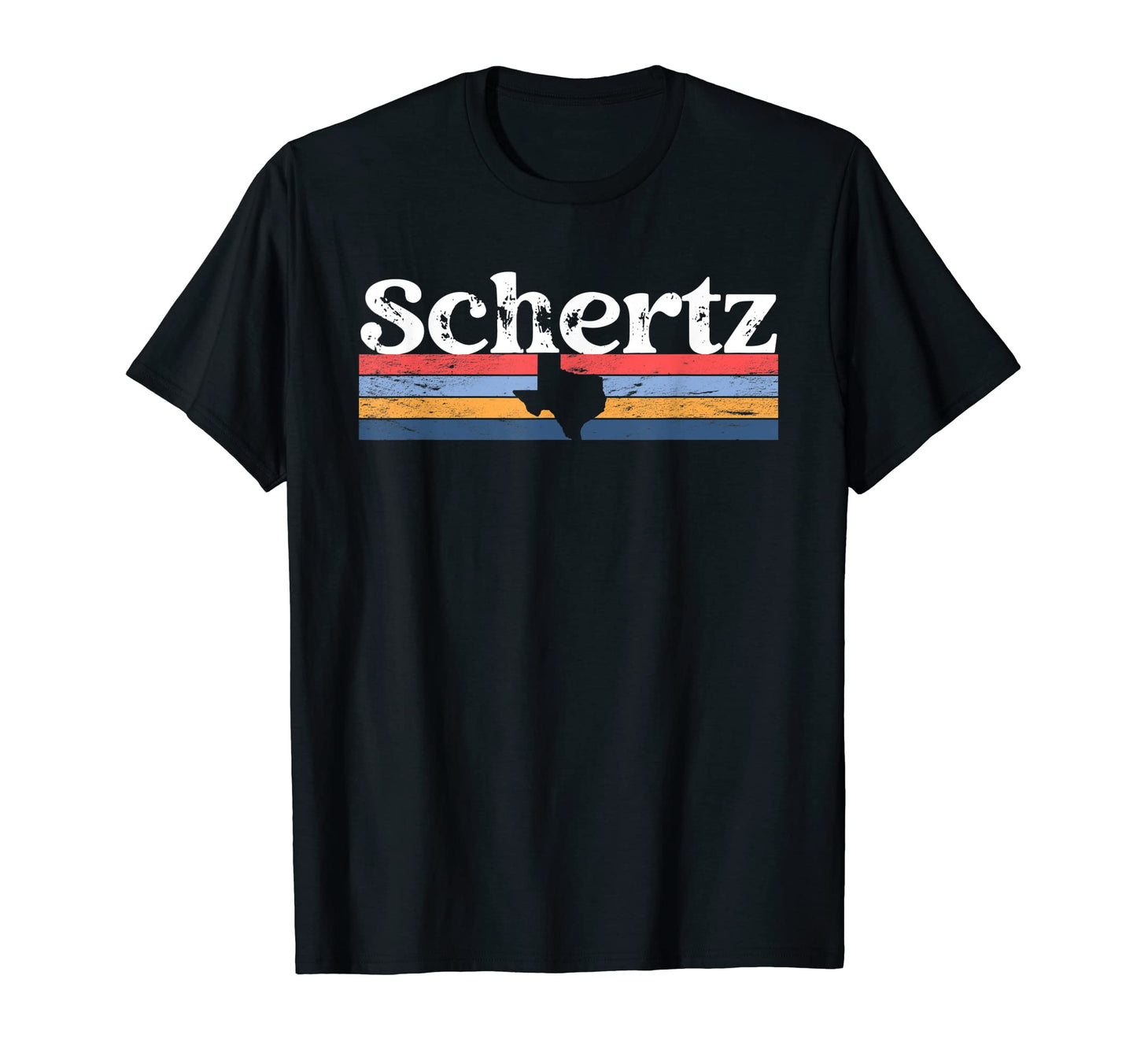 Schertz Texas Tx Stripes State 70S T-Shirt - Casual Everyday Wear Unisex - T-Shirt, Sweatshirt, Hoodie