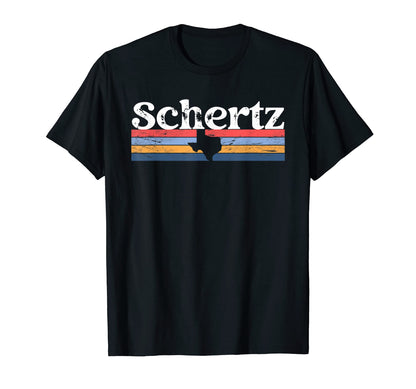 Schertz Texas Tx Stripes State 70S T-Shirt - Casual Everyday Wear Unisex - T-Shirt, Sweatshirt, Hoodie
