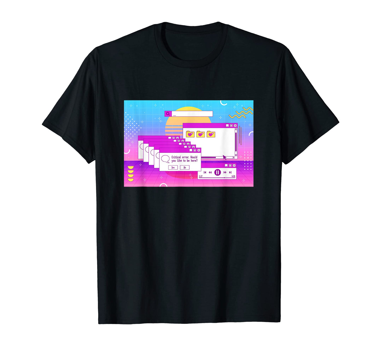 Vaporwave Synthwave 80S Computer T-Shirt - Aesthetic Graphic for Adults - T-Shirt, Sweatshirt, Hoodie