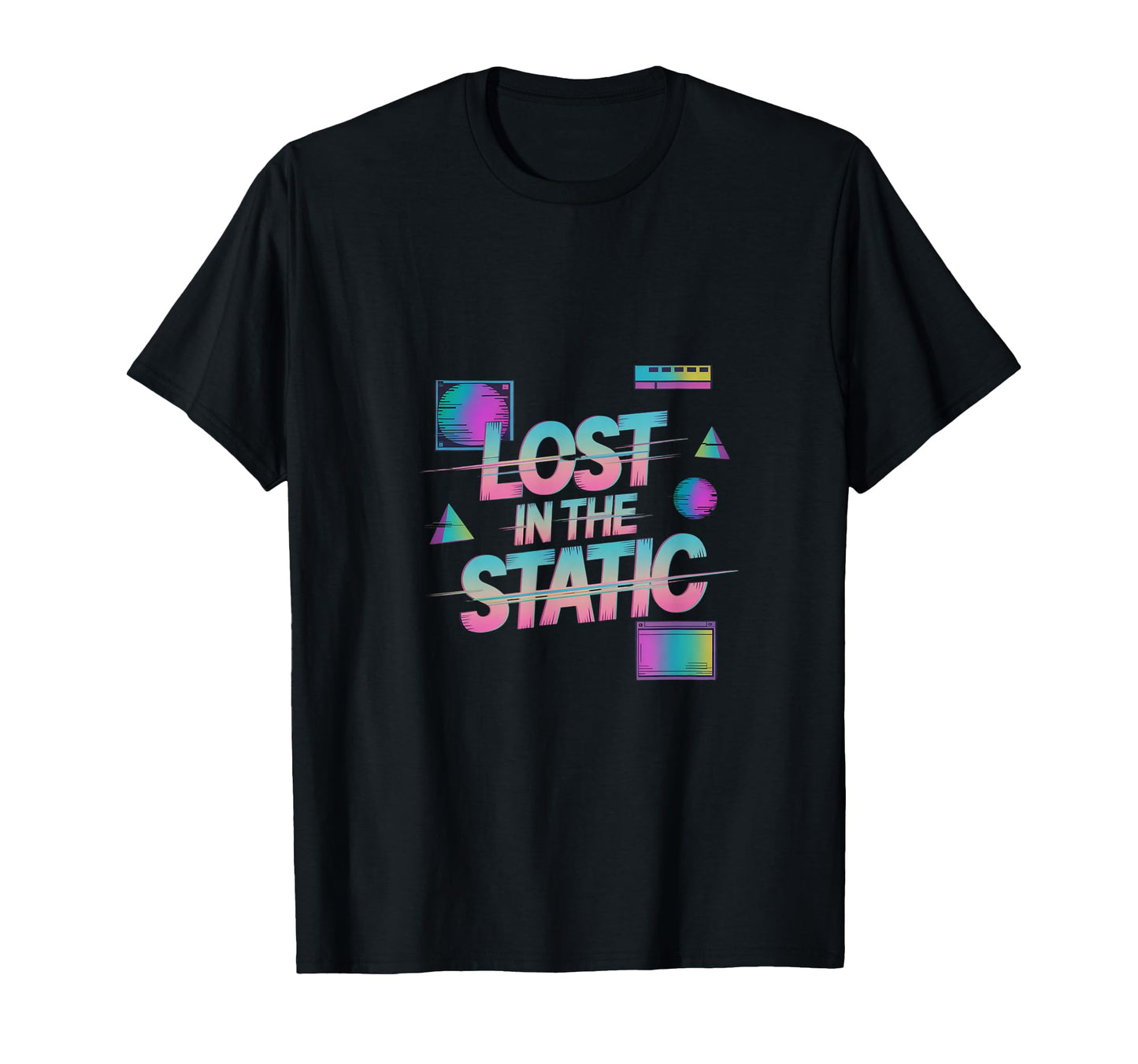 Lost Static Vaporwave Aesthetic T-Shirt - Casual Everyday Wear Unisex - T-Shirt, Sweatshirt, Hoodie