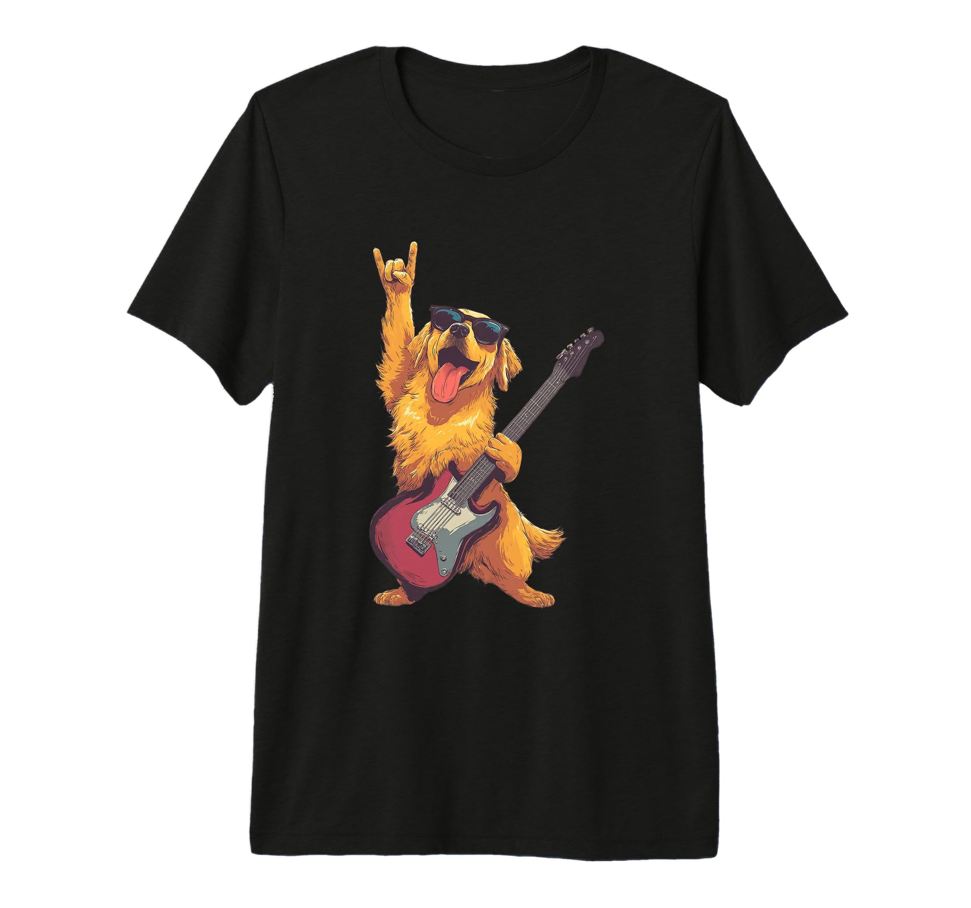 Funny Rock Dog Golden Retriever T-Shirt - Trendy Graphic for Adults - T-Shirt, Sweatshirt, Hoodie