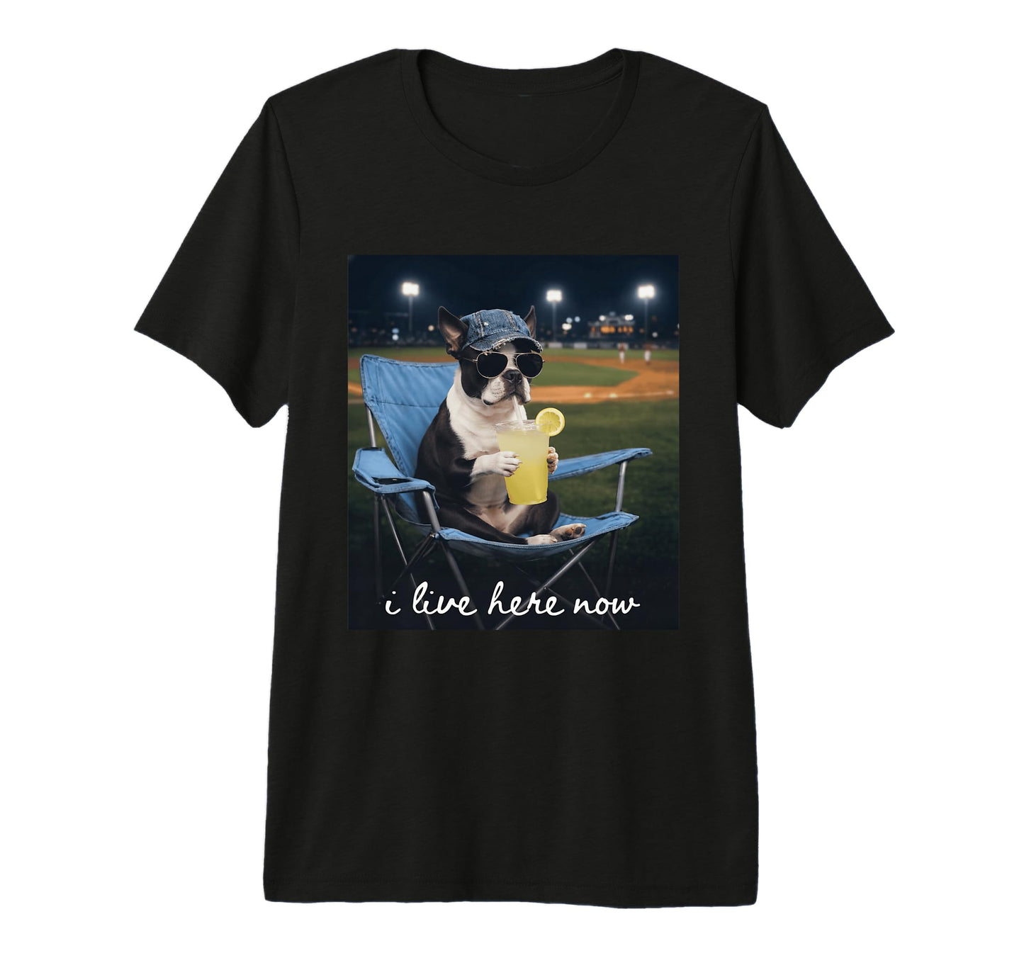Funny Boston Terrier Baseball Mom I T-Shirt - Custom Art Print for Adults - T-Shirt, Sweatshirt, Hoodie