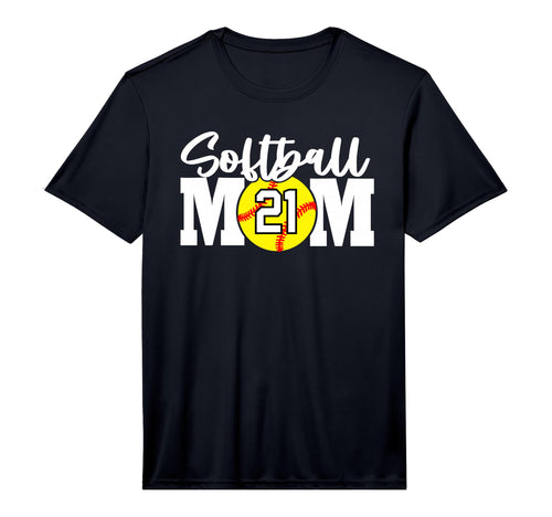 Softball Mom Number 21 Performance T-Shirt - Unique Graphic Men Women - T-Shirt, Sweatshirt, Hoodie