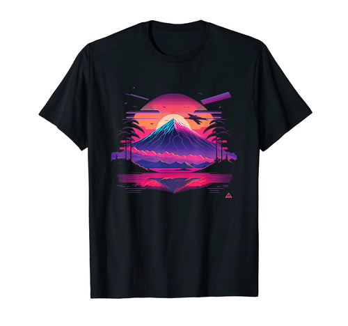 Mt Fuji Japan Vaporwave Aesthetic T-Shirt - Casual Everyday Wear Unisex - T-Shirt, Sweatshirt, Hoodie