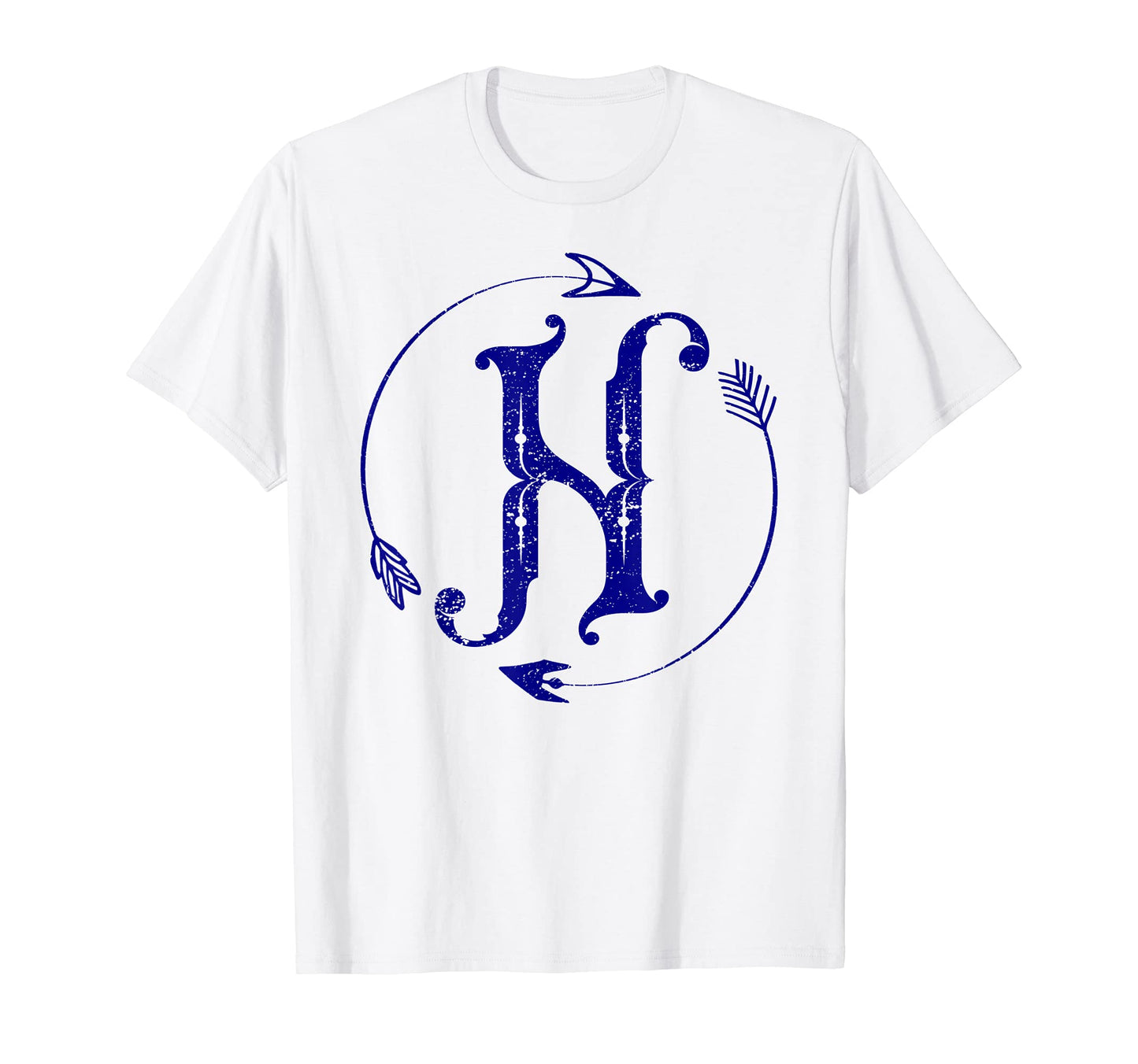 Initial H Monogram Boho Name Letter H T-Shirt - Minimalist Print Unisex - T-Shirt, Sweatshirt, Hoodie