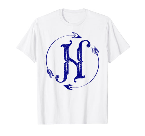 Initial H Monogram Boho Name Letter H T-Shirt - Minimalist Print Unisex - T-Shirt, Sweatshirt, Hoodie