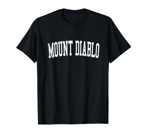 Mount Diablo Distressed White Varsity T-Shirt - Unique Graphic Unisex - T-Shirt, Sweatshirt, Hoodie
