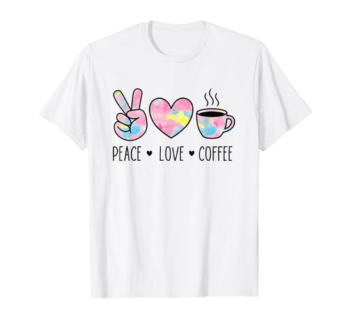 Peace Love Coffee Watercolor Hand T-Shirt - Custom Art Print for Adults - T-Shirt, Sweatshirt, Hoodie