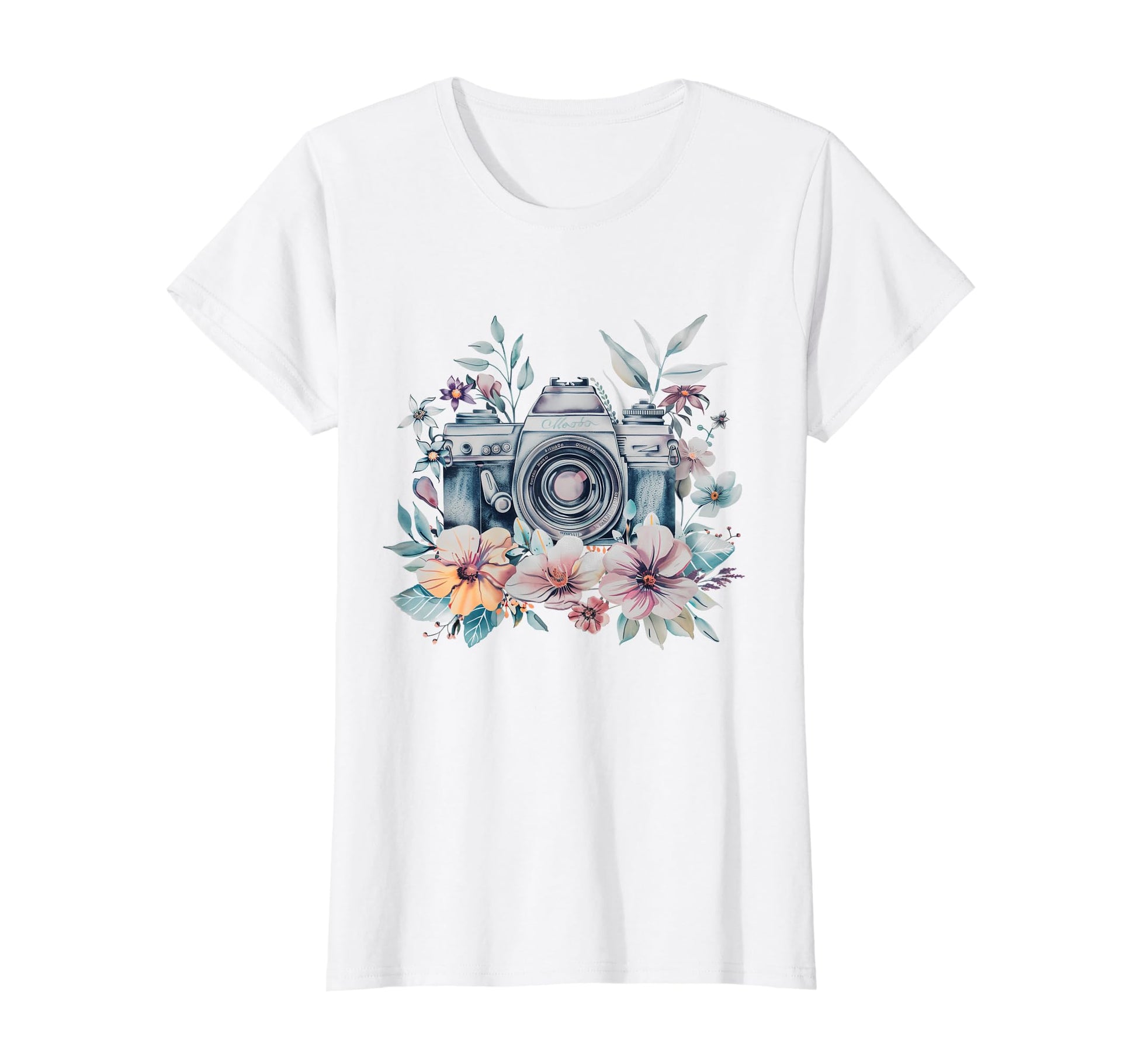 Photographer Camera Flowers T-Shirt - Aesthetic Graphic for Adults - T-Shirt, Sweatshirt, Hoodie