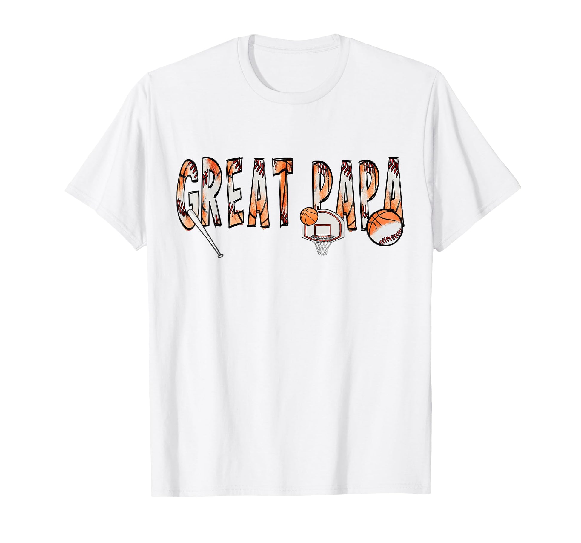 Great Papa Both Half Basketball T-Shirt - Minimalist Print for Adults - T-Shirt, Sweatshirt, Hoodie