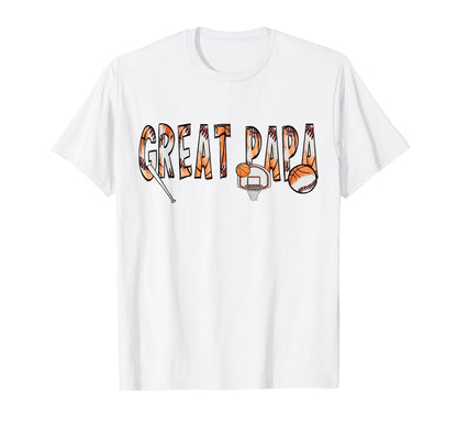 Great Papa Both Half Basketball T-Shirt - Minimalist Print for Adults - T-Shirt, Sweatshirt, Hoodie