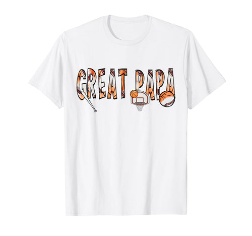 Great Papa Both Half Basketball T-Shirt - Minimalist Print for Adults - T-Shirt, Sweatshirt, Hoodie
