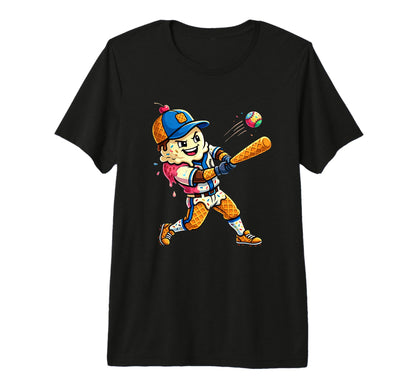 Summer Baseball Ice Cream Player Tri T-Shirt - Novelty Apparel Men Women - T-Shirt, Sweatshirt, Hoodie