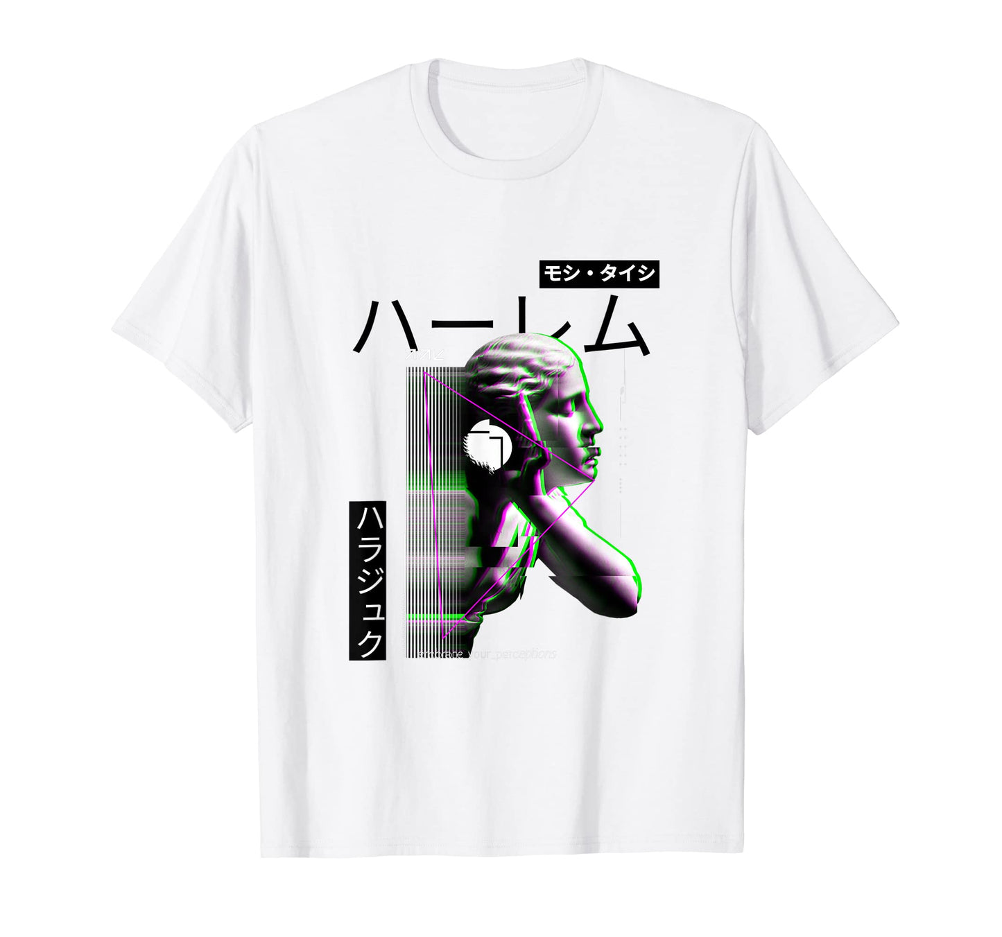Vaporwave Statue Aesthetic Art Glitch T-Shirt - Graphic Print for Adults - T-Shirt, Sweatshirt, Hoodie