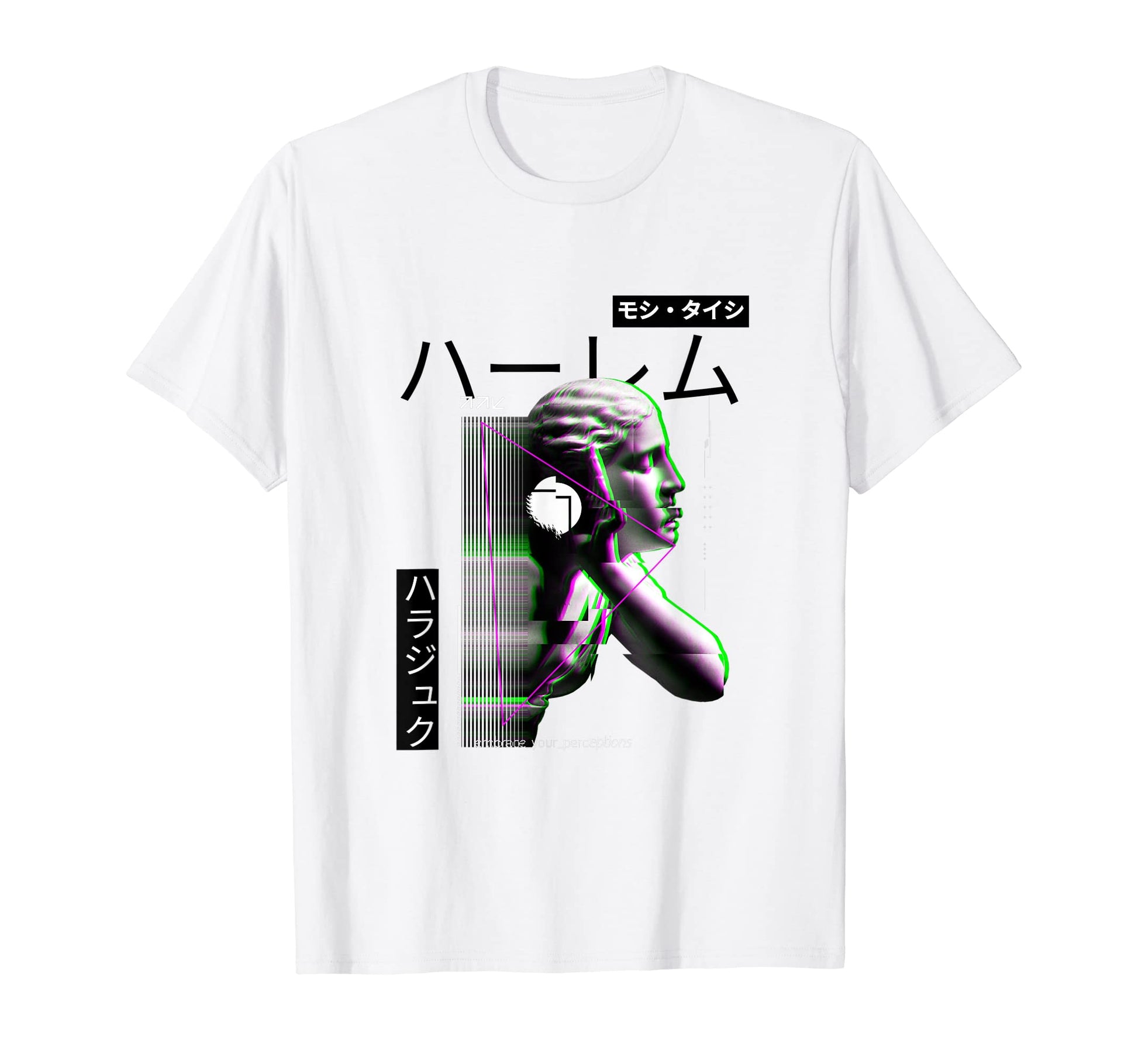Vaporwave Statue Aesthetic Art Glitch T-Shirt - Graphic Print for Adults - T-Shirt, Sweatshirt, Hoodie