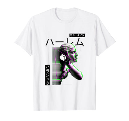 Vaporwave Statue Aesthetic Art Glitch T-Shirt - Graphic Print for Adults - T-Shirt, Sweatshirt, Hoodie