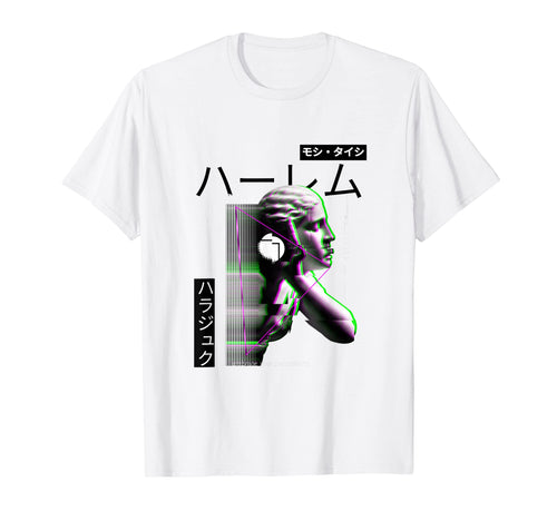 Vaporwave Statue Aesthetic Art Glitch T-Shirt - Graphic Print for Adults - T-Shirt, Sweatshirt, Hoodie