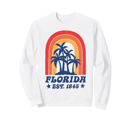 Florida Est 1845 Fl State Rainbow Sweatshirt - Aesthetic Graphic Unisex - T-Shirt, Sweatshirt, Hoodie
