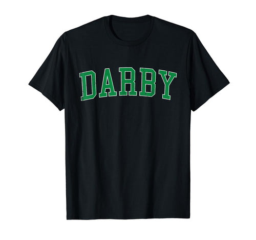 Darby Pa Distressed Green Varsity T-Shirt - Trendy Graphic Unisex - T-Shirt, Sweatshirt, Hoodie
