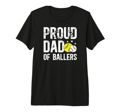 Mens Proud Dad Ballers Baseball T-Shirt - Trendy Graphic Men Women - T-Shirt, Sweatshirt, Hoodie