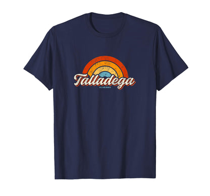 Talladega Alabama Al Rainbow 70S T-Shirt - Casual Everyday Wear Unisex - T-Shirt, Sweatshirt, Hoodie