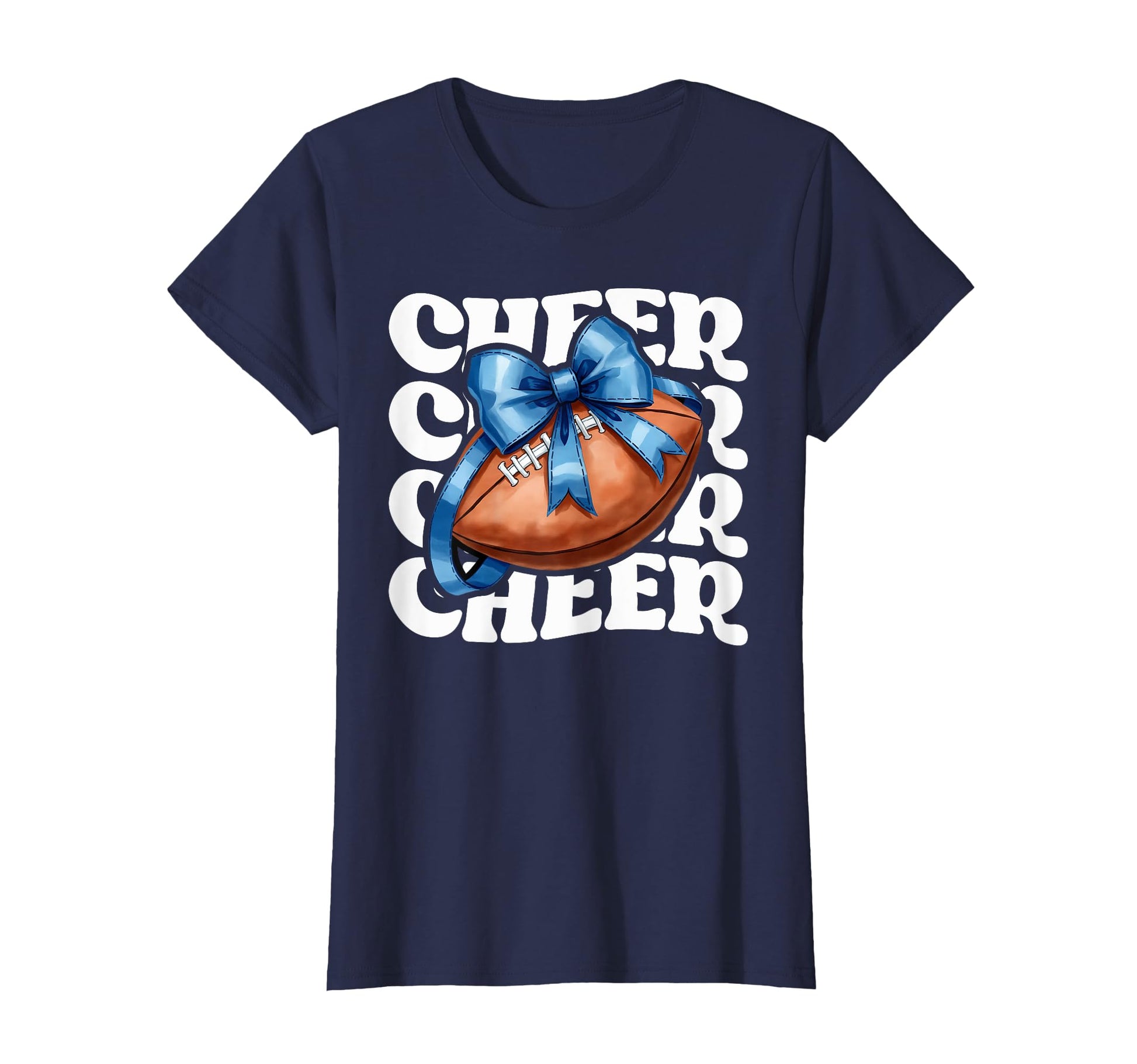 Game Day Blue Cheerleader Mom T-Shirt - Novelty Apparel for Adults - T-Shirt, Sweatshirt, Hoodie