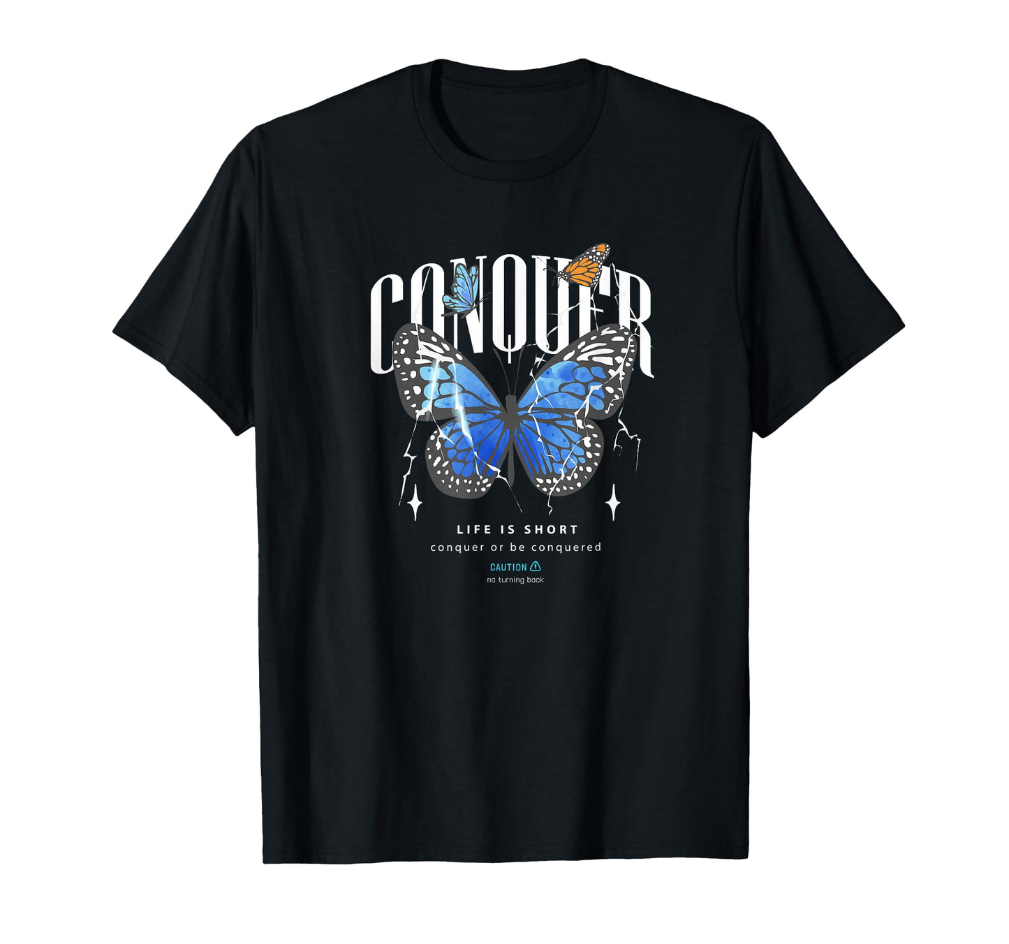 Butterfly Conquer Y2K Grunge T-Shirt - Aesthetic Graphic Men Women - T-Shirt, Sweatshirt, Hoodie