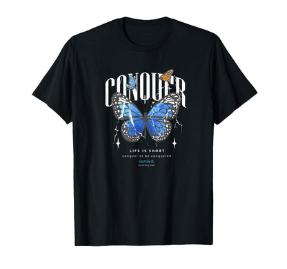 Butterfly Conquer Y2K Grunge T-Shirt - Aesthetic Graphic Men Women - T-Shirt, Sweatshirt, Hoodie