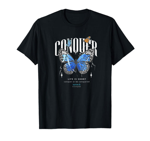 Butterfly Conquer Y2K Grunge T-Shirt - Aesthetic Graphic Men Women - T-Shirt, Sweatshirt, Hoodie