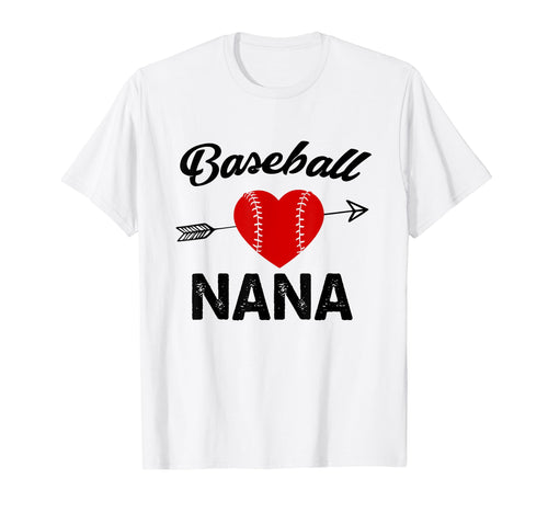 Baseball Nana Shirts Heart Lovely Gift T-Shirt - Trendy Graphic Men Women - T-Shirt, Sweatshirt, Hoodie