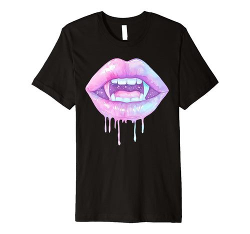 Pastel Goth Vampire Lips Dripping Y2K T-Shirt - Streetwear Style Unisex - T-Shirt, Sweatshirt, Hoodie