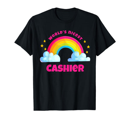 Worlds Nicest Cashier Rainbow Funny T-Shirt - Streetwear Style for Adults - T-Shirt, Sweatshirt, Hoodie