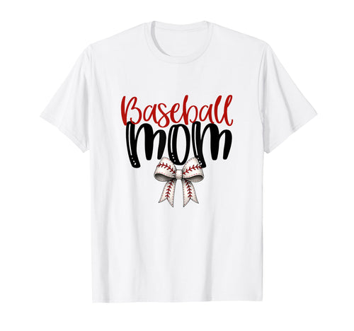 Baseball Mom Coquette Bow Game Day T-Shirt - Aesthetic Graphic for Adults - T-Shirt, Sweatshirt, Hoodie