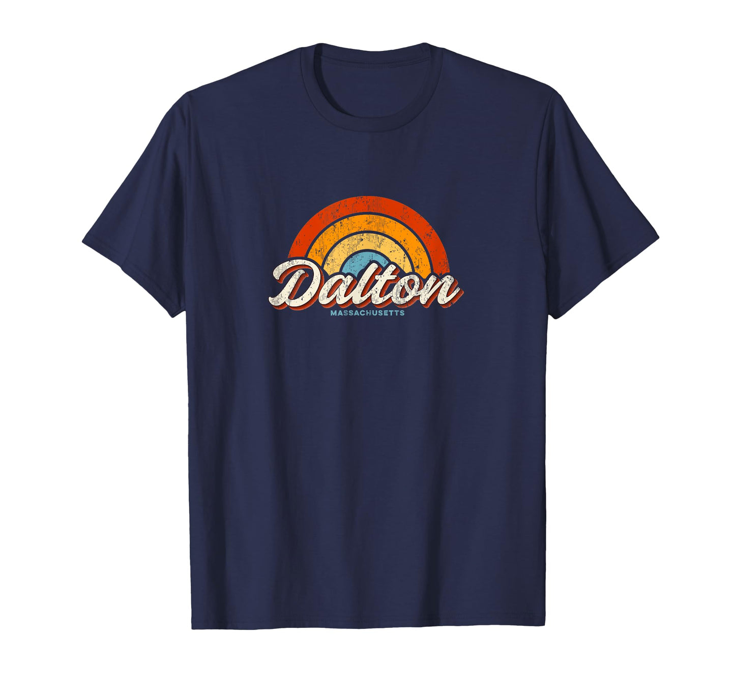 Dalton Massachusetts Ma Rainbow 70S T-Shirt - Novelty Apparel for Adults - T-Shirt, Sweatshirt, Hoodie