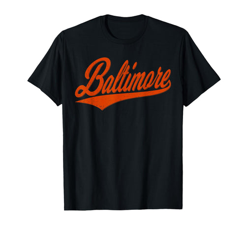 Baltimore Maryland Varsity Script T-Shirt - Trendy Graphic for Adults - T-Shirt, Sweatshirt, Hoodie