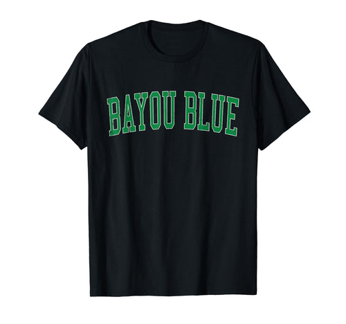 Bayou Blue La Distressed Green Varsity T-Shirt - Aesthetic Graphic Unisex - T-Shirt, Sweatshirt, Hoodie