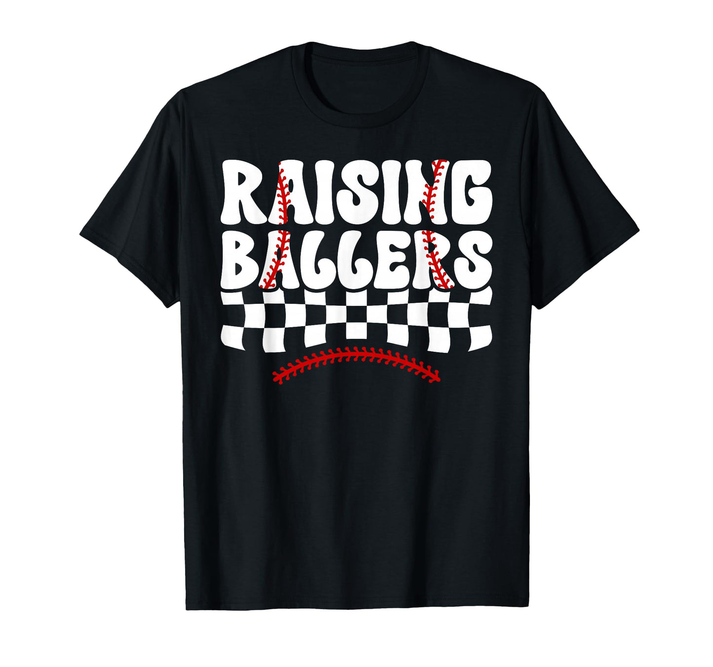 Raising Ballers Groovy Softball T-Shirt - Graphic Print for Adults - T-Shirt, Sweatshirt, Hoodie