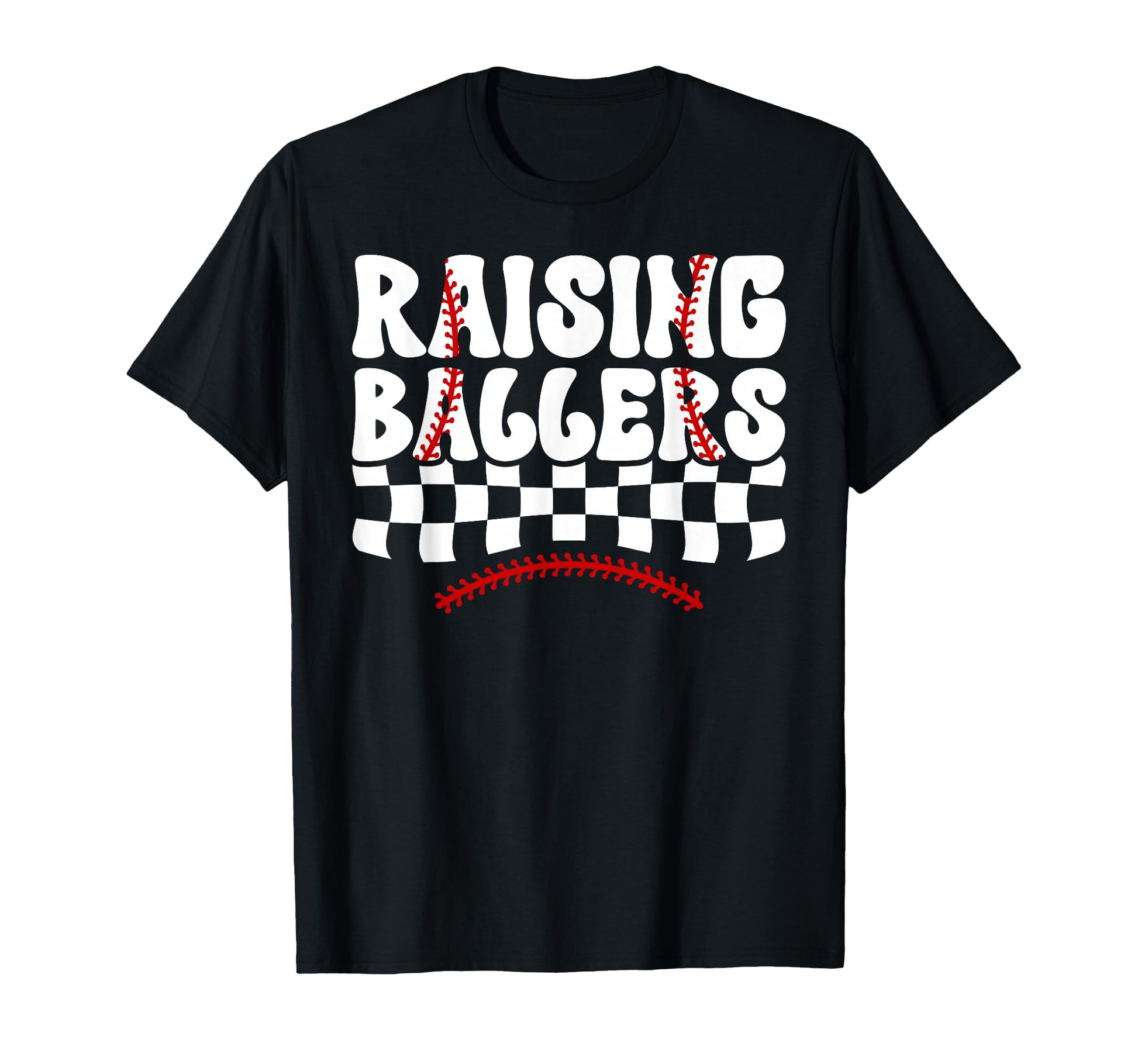 Raising Ballers Groovy Softball T-Shirt - Graphic Print for Adults - T-Shirt, Sweatshirt, Hoodie