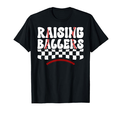 Raising Ballers Groovy Softball T-Shirt - Graphic Print for Adults - T-Shirt, Sweatshirt, Hoodie