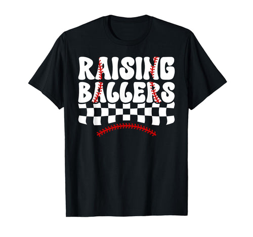 Raising Ballers Groovy Softball T-Shirt - Graphic Print for Adults - T-Shirt, Sweatshirt, Hoodie