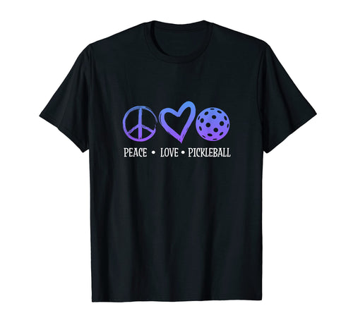 Pickleball Player Hippie Peace Love T-Shirt - Novelty Apparel for Adults - T-Shirt, Sweatshirt, Hoodie