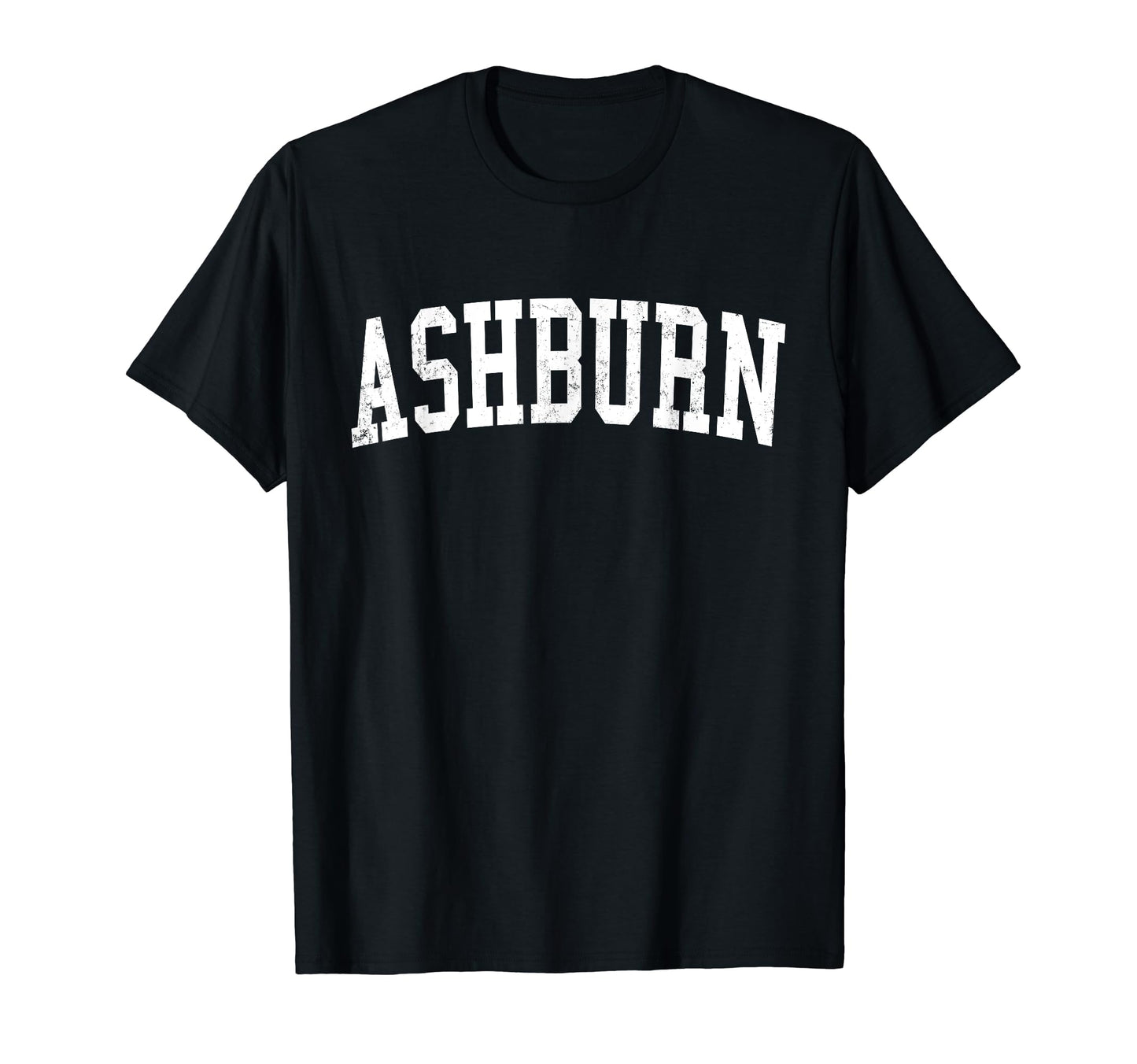 Ashburn Va Distressed White Varsity T-Shirt - Casual Everyday Wear Unisex - T-Shirt, Sweatshirt, Hoodie