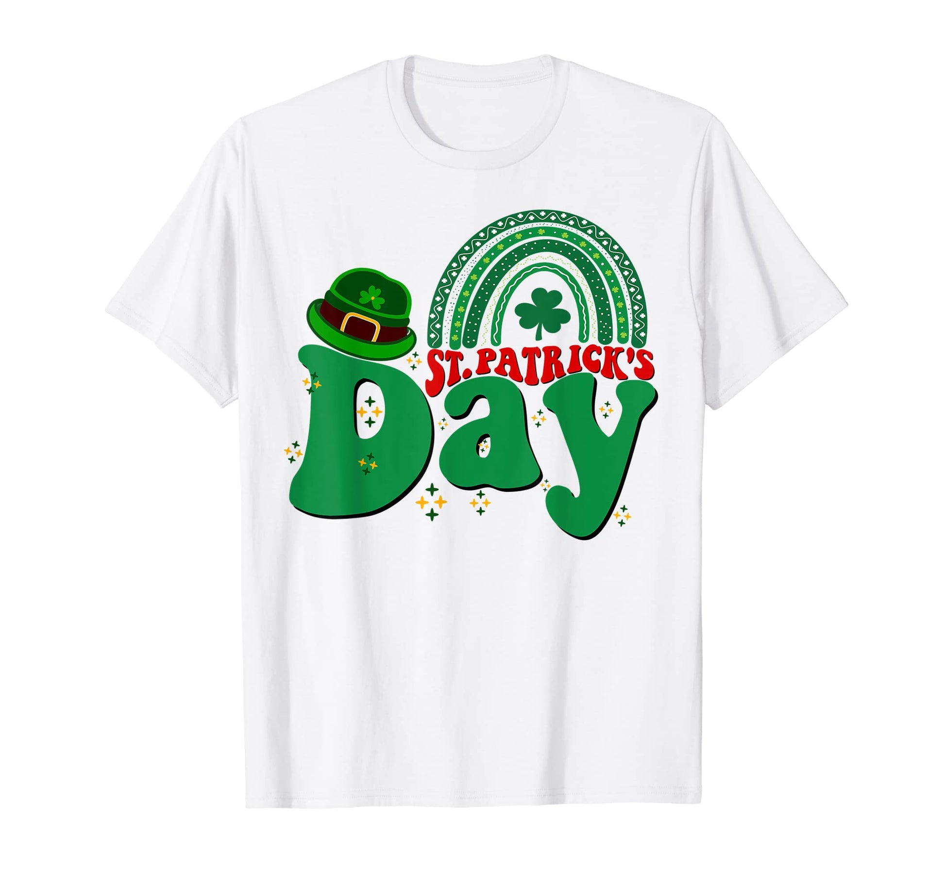 Happy St Patricks Day Groovy Rainbow T-Shirt - Minimalist Print Men Women - T-Shirt, Sweatshirt, Hoodie