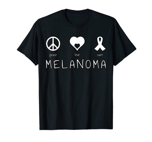 Peace Love Cure Melanoma T-Shirt - Minimalist Print for Adults - T-Shirt, Sweatshirt, Hoodie