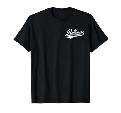 Baltimore Maryland Varsity Script T-Shirt - Minimalist Print for Adults - T-Shirt, Sweatshirt, Hoodie